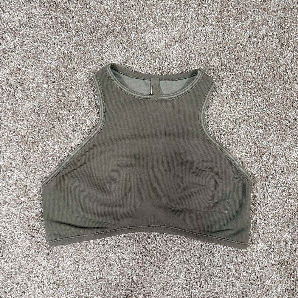 SKIMS x Nike Ribbed Seamless Racer Front Bra Dusty Oakmoss Size XL